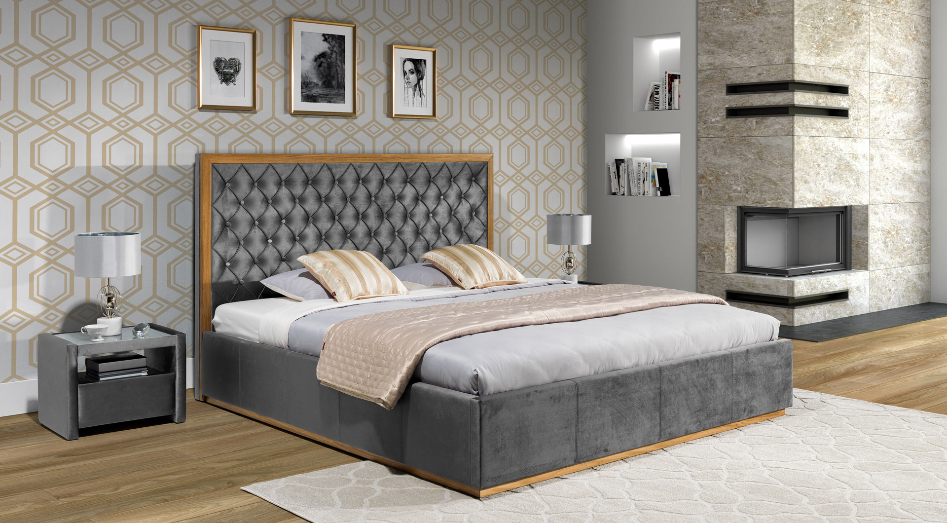 Łóżko Tapicerowane New Elegance – Mini Maxi 3700 ( ramka drewno )
